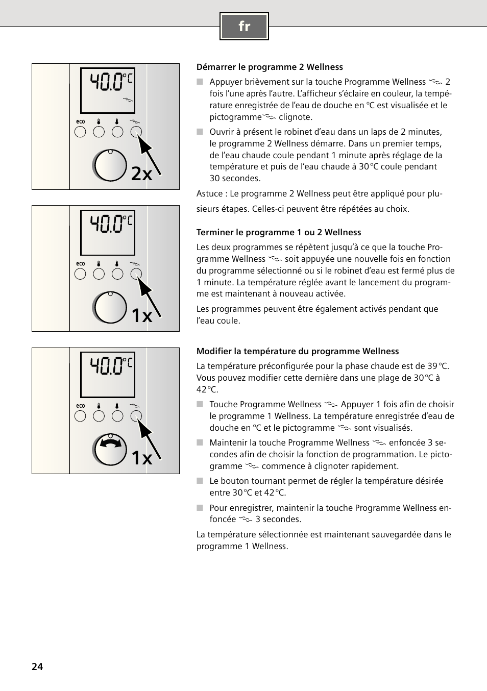 1x 2x 1x | Siemens DE2427555 User Manual | Page 24 / 64