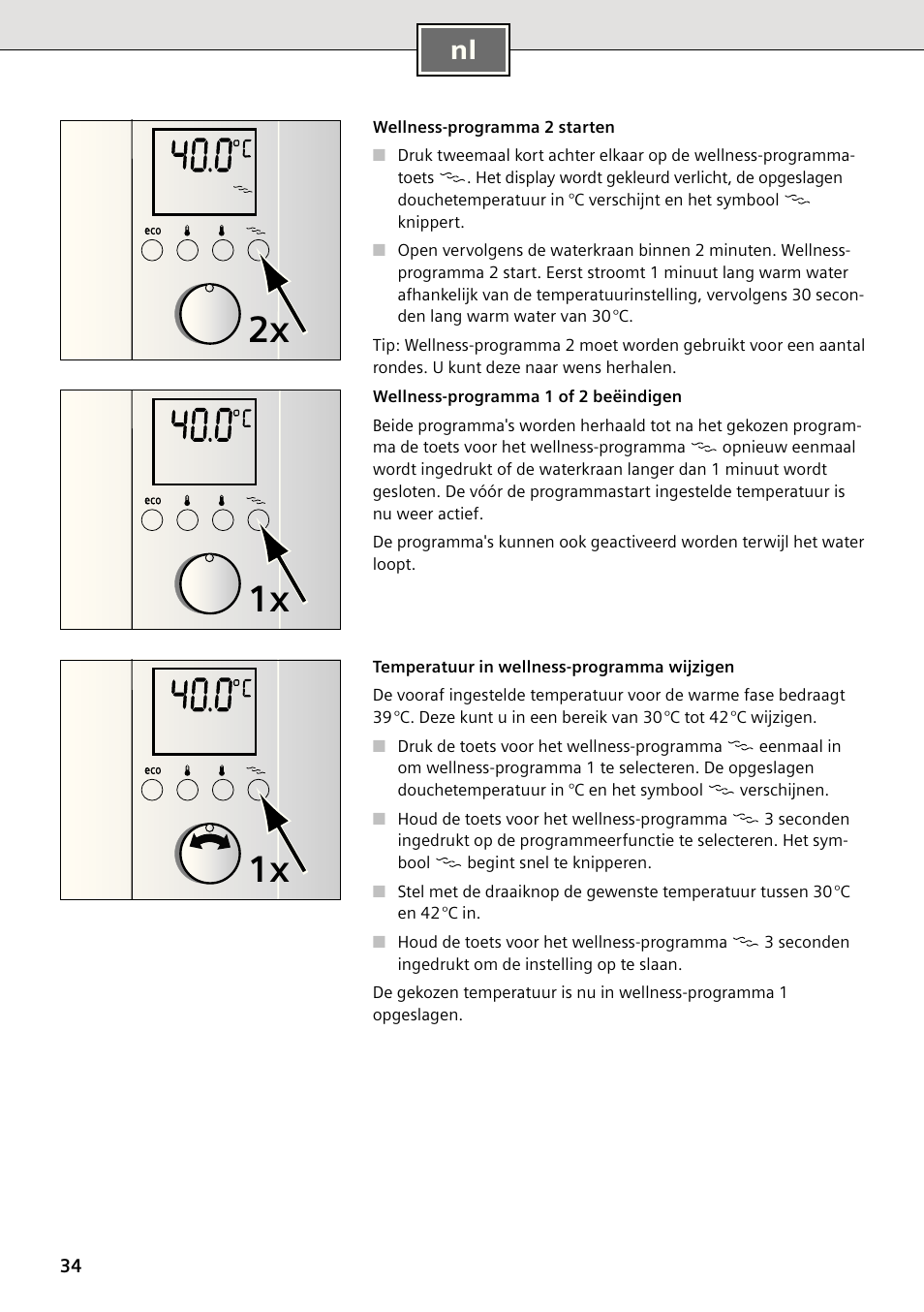 1x 2x 1x | Siemens DE2427555 User Manual | Page 34 / 64