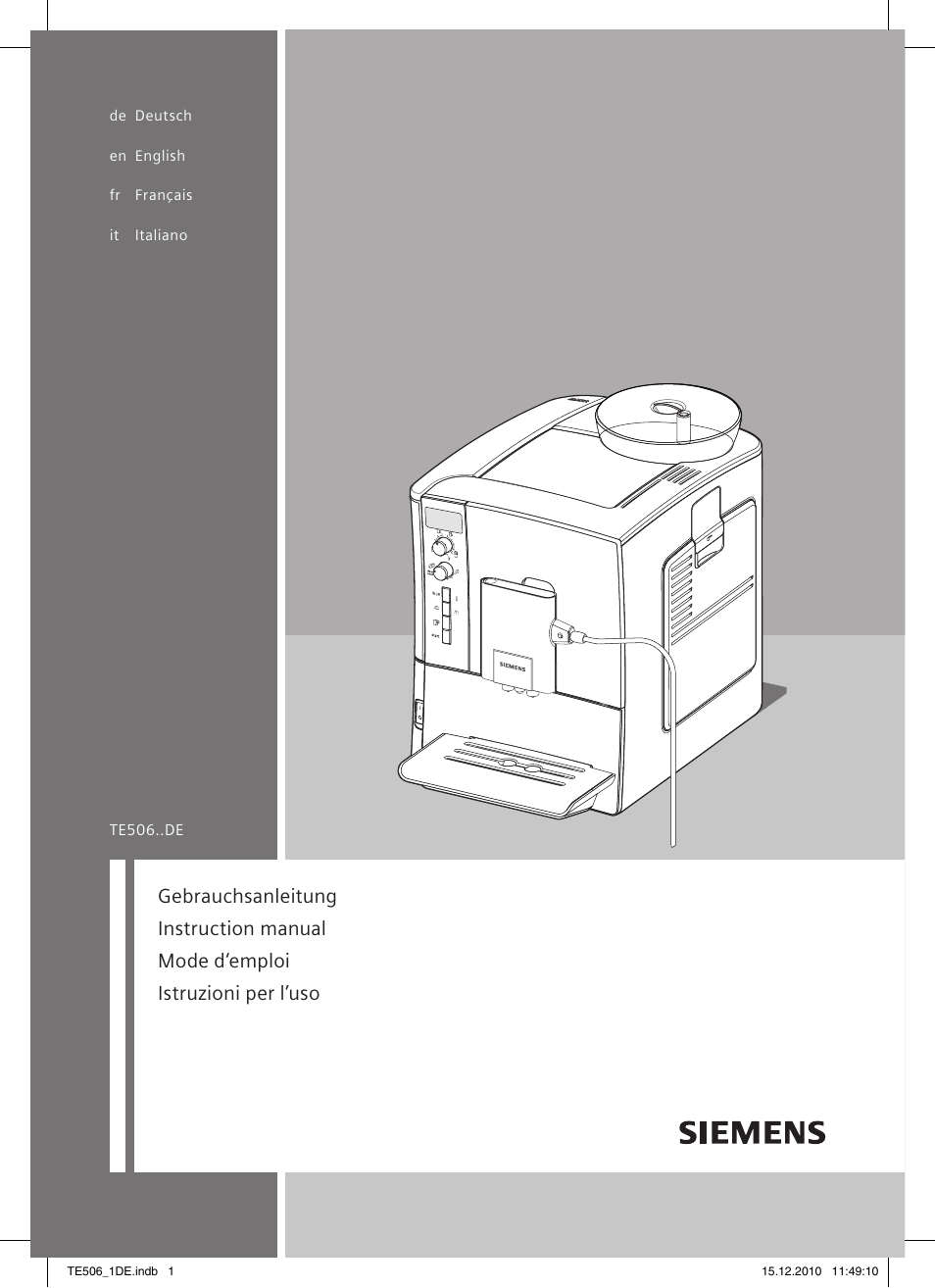 Siemens TE506501DE User Manual | 84 pages