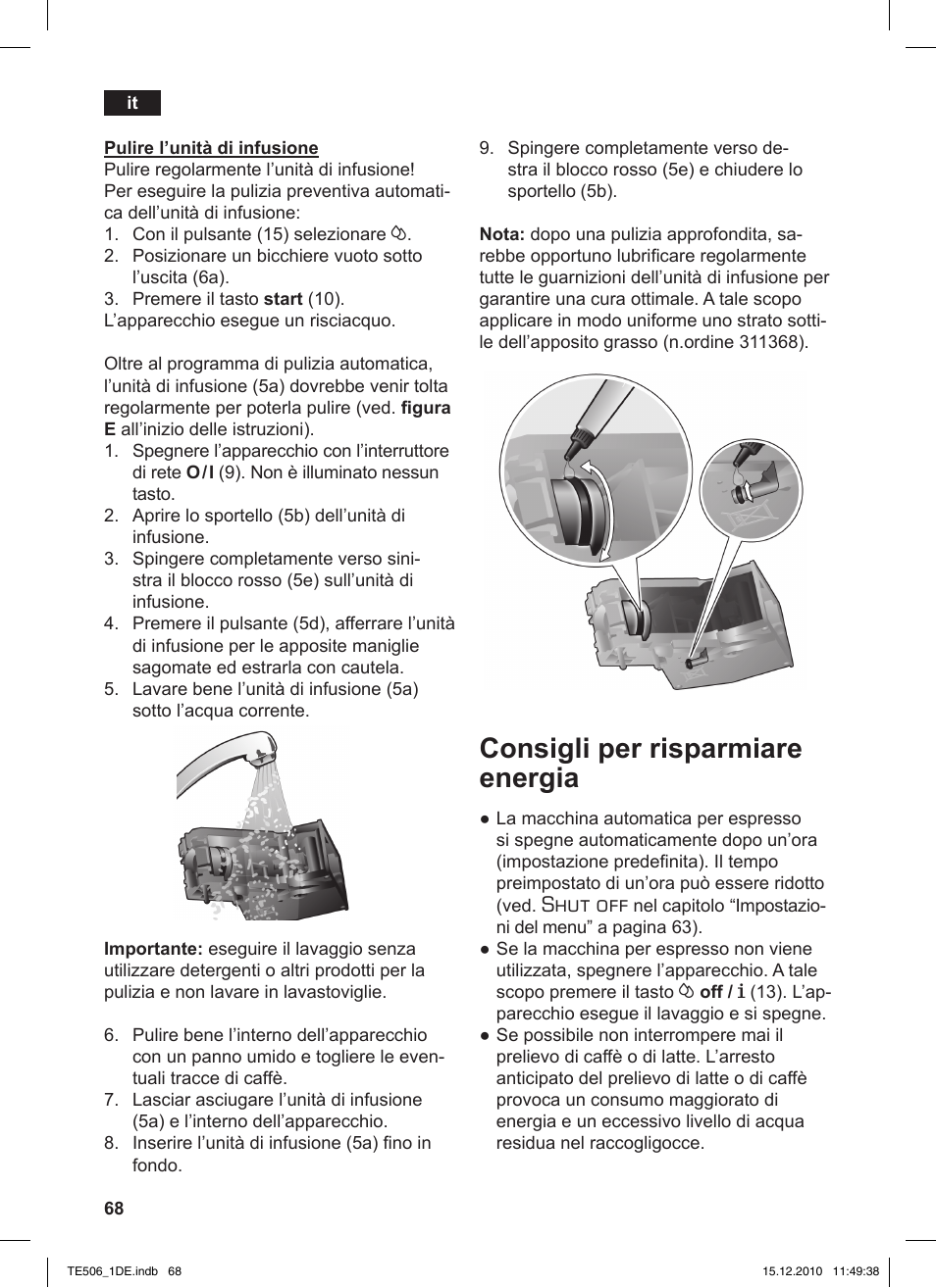 Consigli per risparmiare energia, Shut off | Siemens TE506501DE User Manual | Page 72 / 84