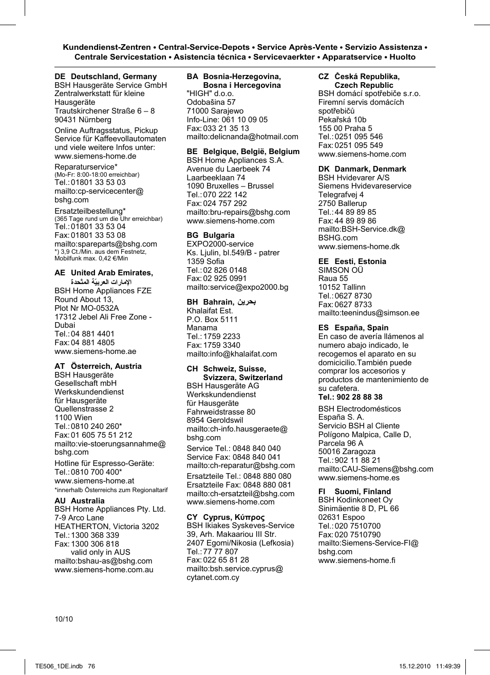 Siemens TE506501DE User Manual | Page 80 / 84