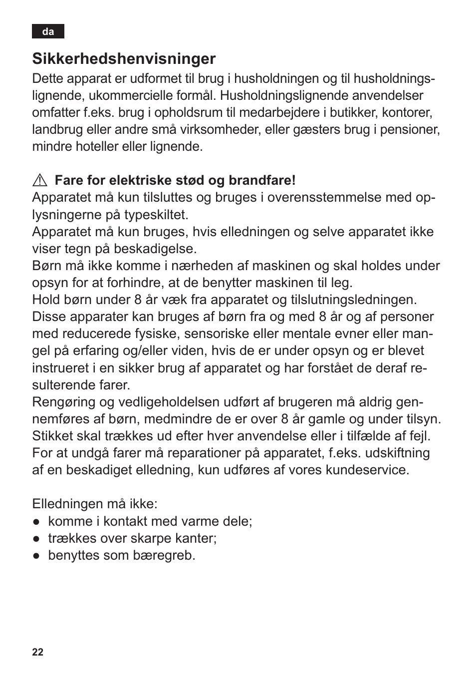 Sikkerhedshenvisninger | Siemens TT3A0103 User Manual | Page 25 / 87