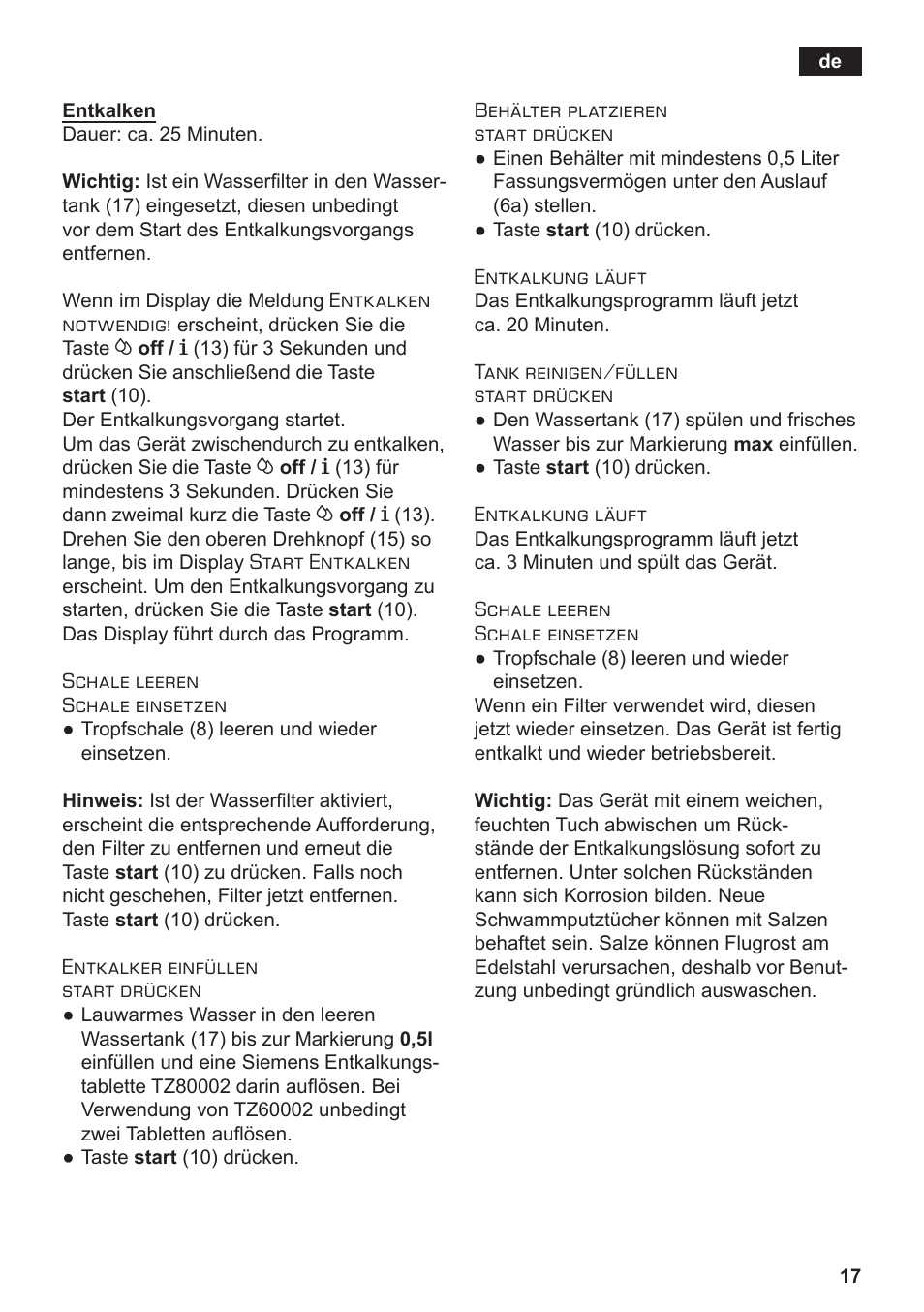 Siemens TE506519DE User Manual | Page 21 / 94