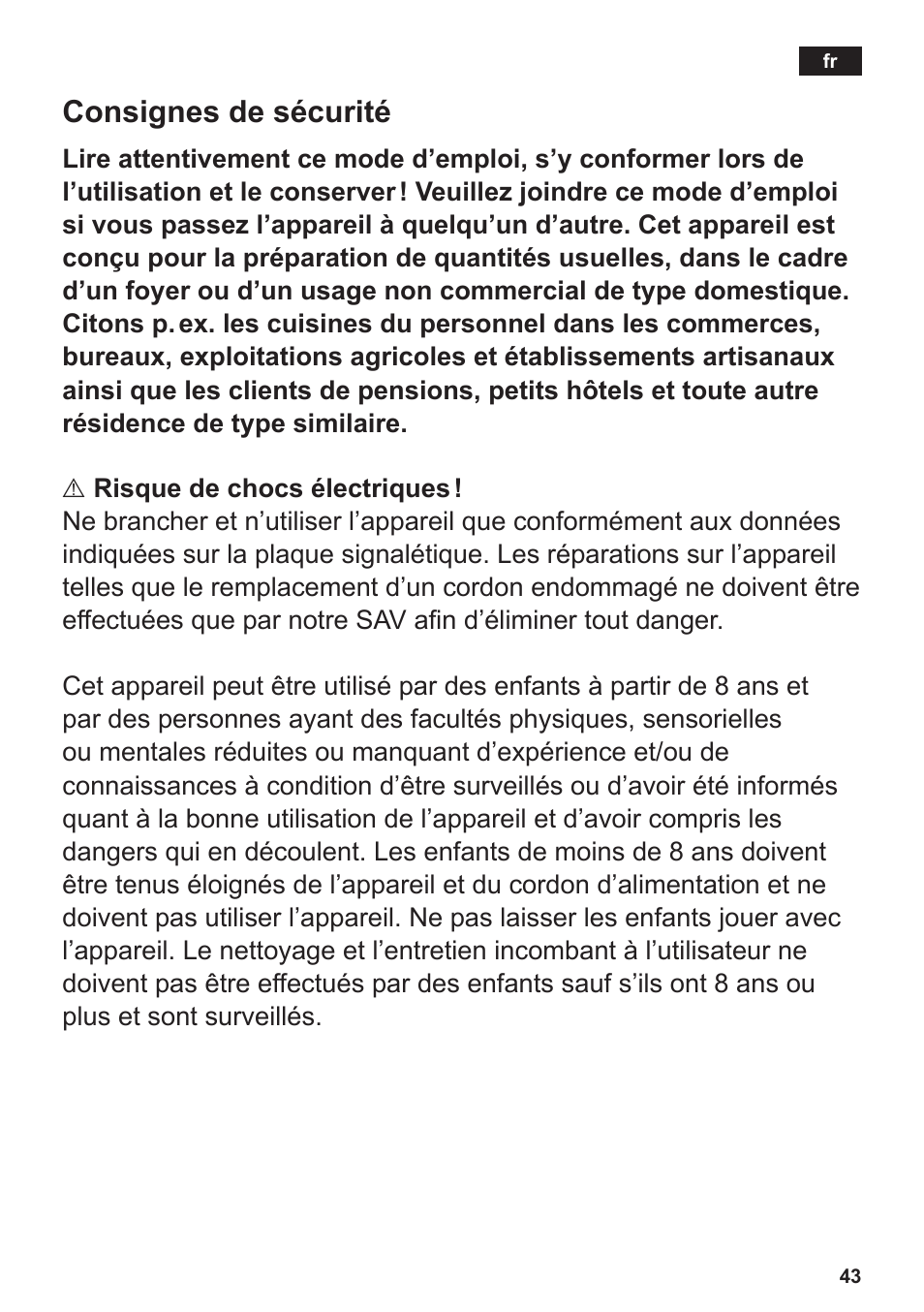 Consignes de sécurité | Siemens TE506519DE User Manual | Page 47 / 94