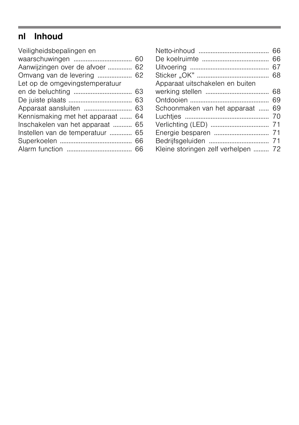 Nl inhoud | Siemens KI25RP60 User Manual | Page 4 / 77