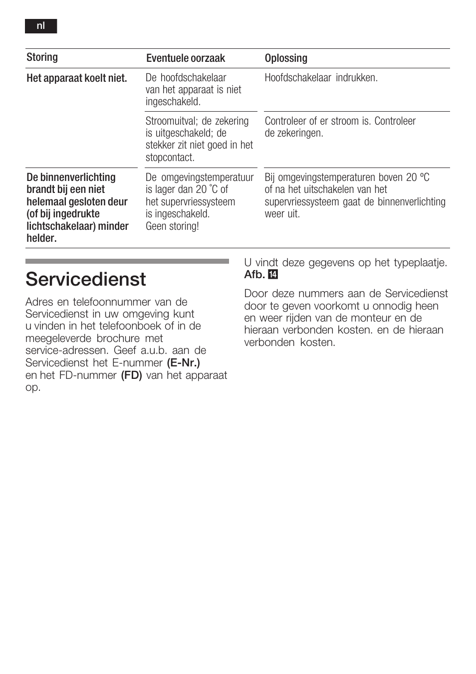 Servicedienst | Siemens KF18LA60 User Manual | Page 90 / 95