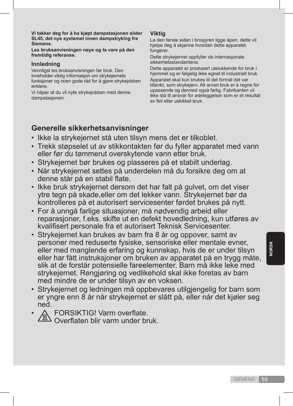 Siemens TS45359 User Manual | Page 59 / 172