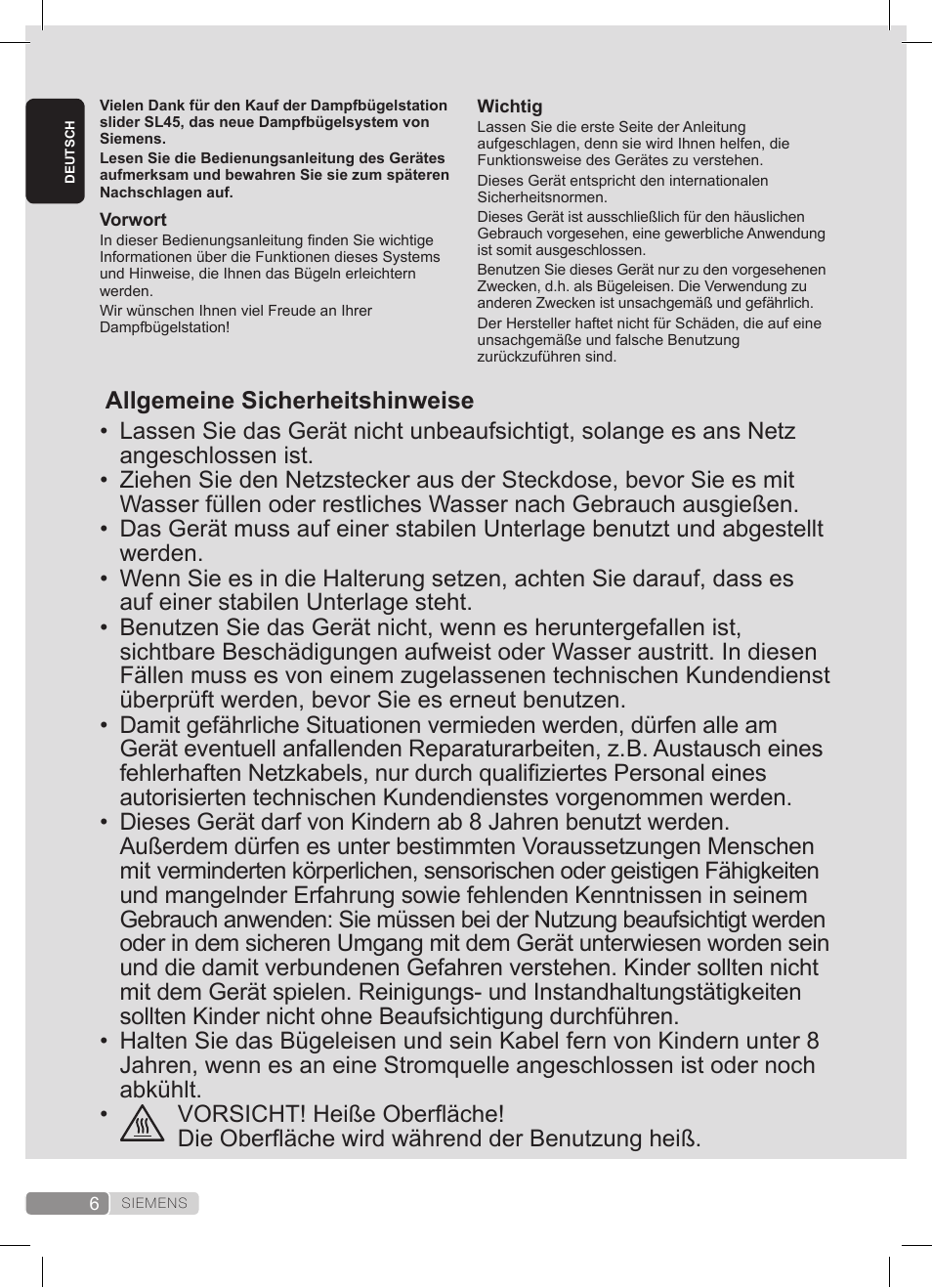 Siemens TS45359 User Manual | Page 6 / 172