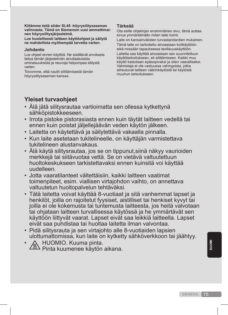 Siemens TS45359 User Manual | Page 75 / 172