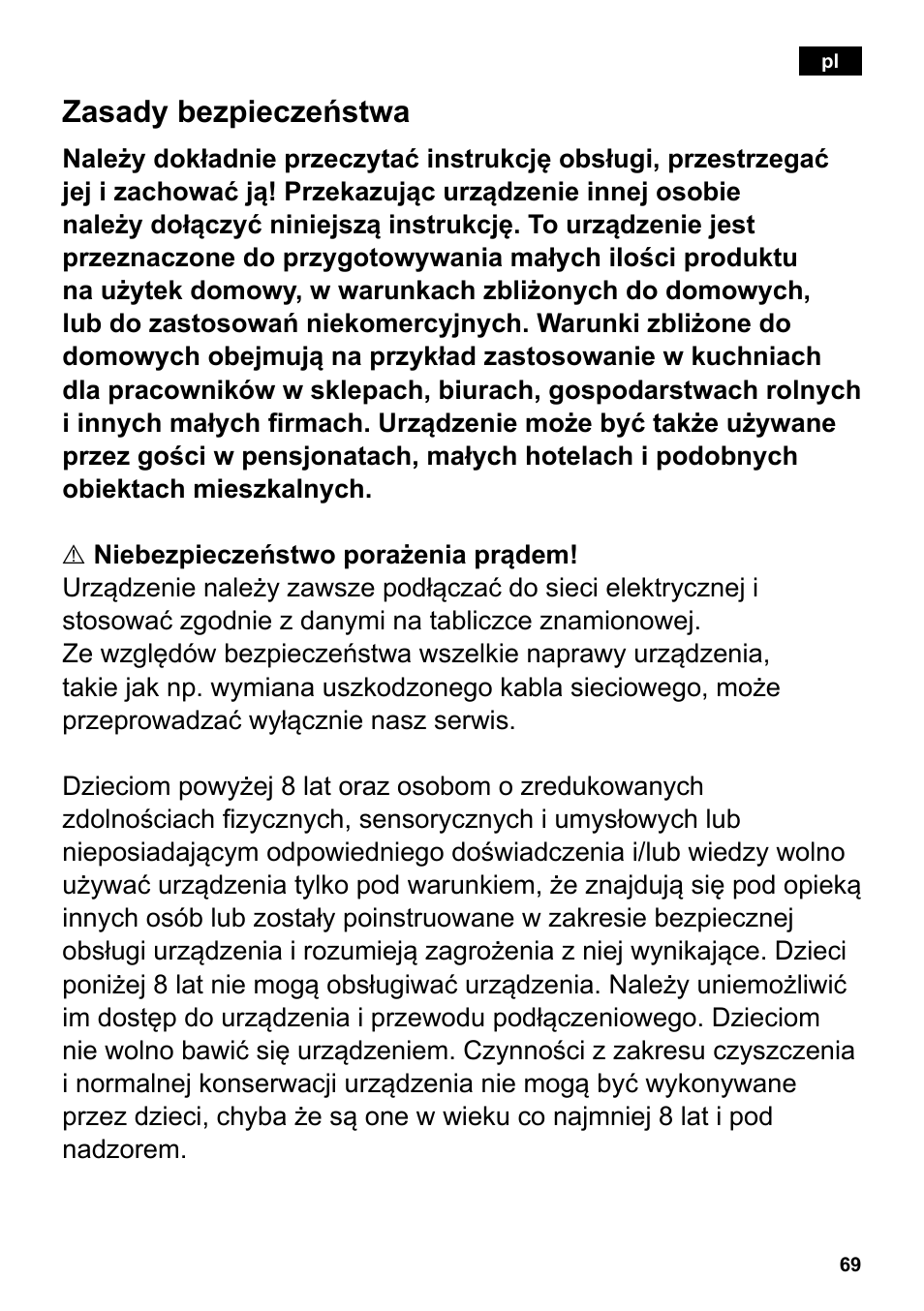 Zasady bezpieczeństwa | Siemens TC80104 User Manual | Page 71 / 106