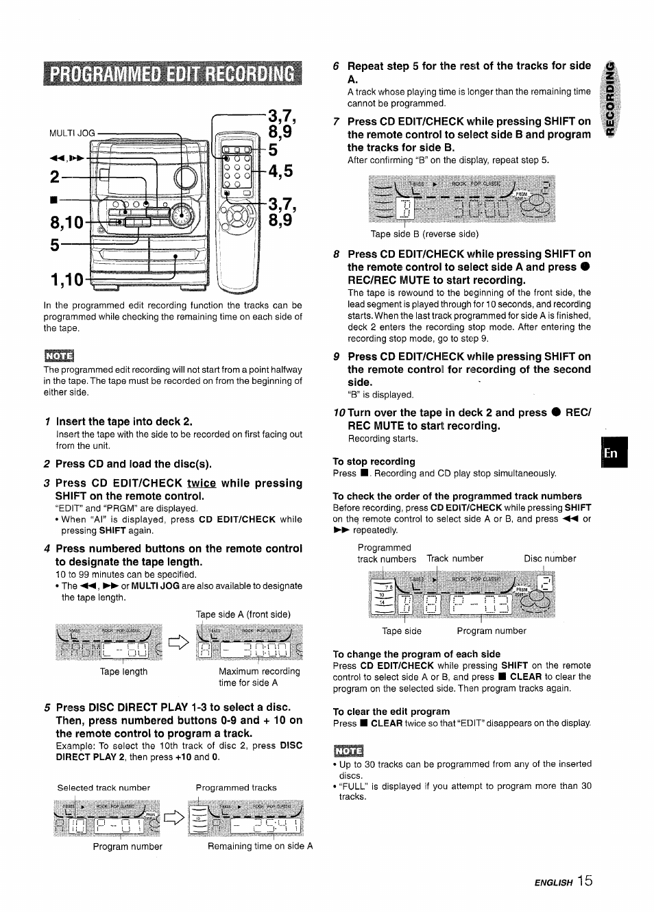 Program | Aiwa CX-NA222 User Manual | Page 15 / 64