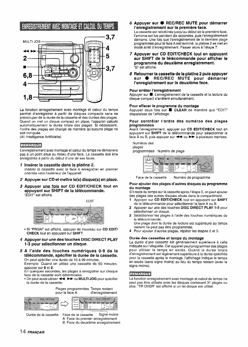 Enregismini avec nontage et calcul du iea1ps | Aiwa CX-NA222 User Manual | Page 54 / 64