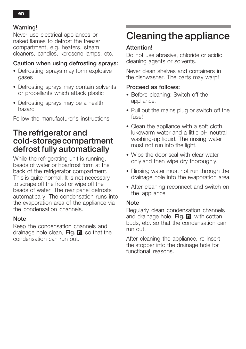 Cleaning the appliance | Siemens KI38CP65 User Manual | Page 34 / 103