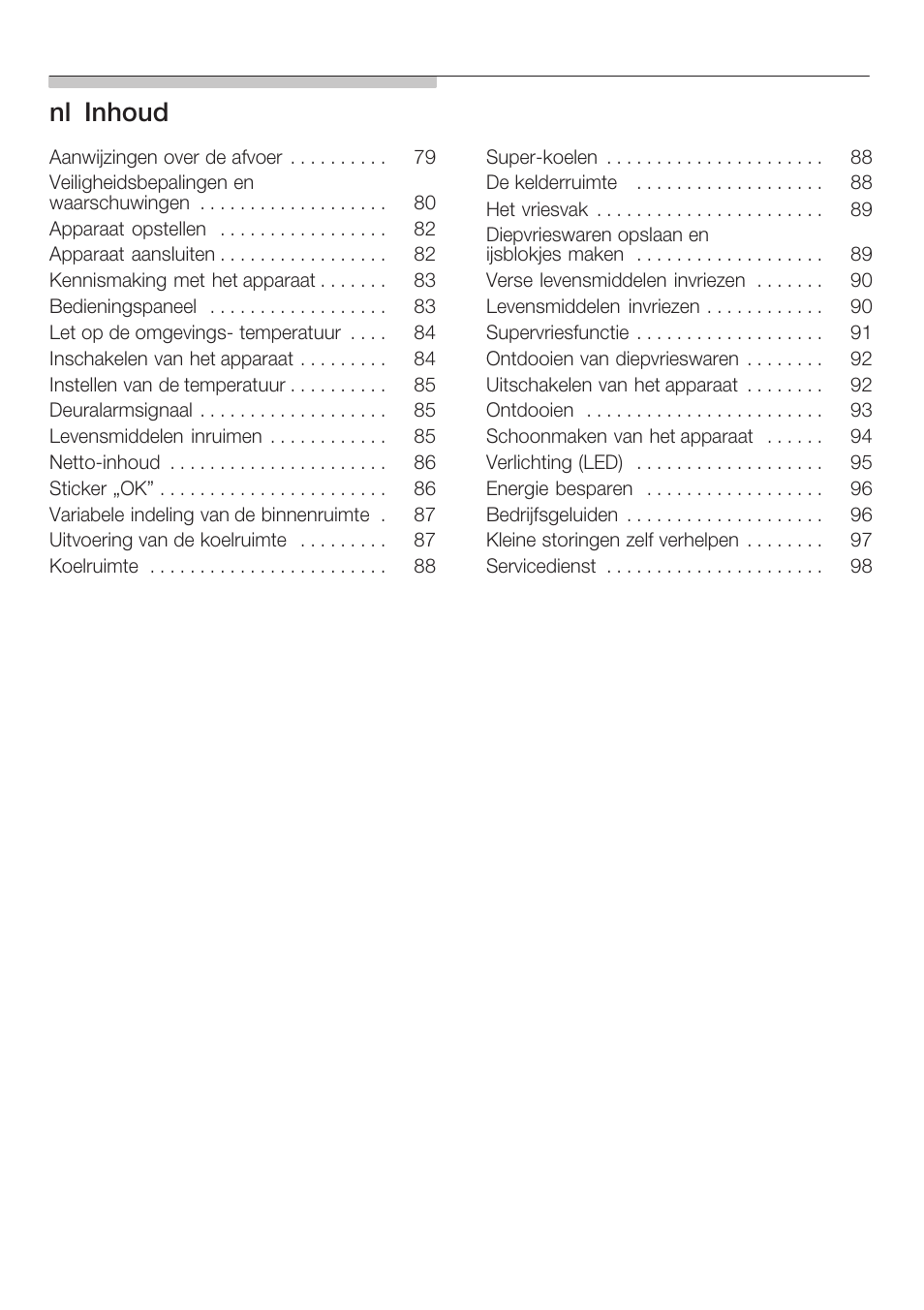 Nląinhoud | Siemens KI38CP65 User Manual | Page 4 / 103