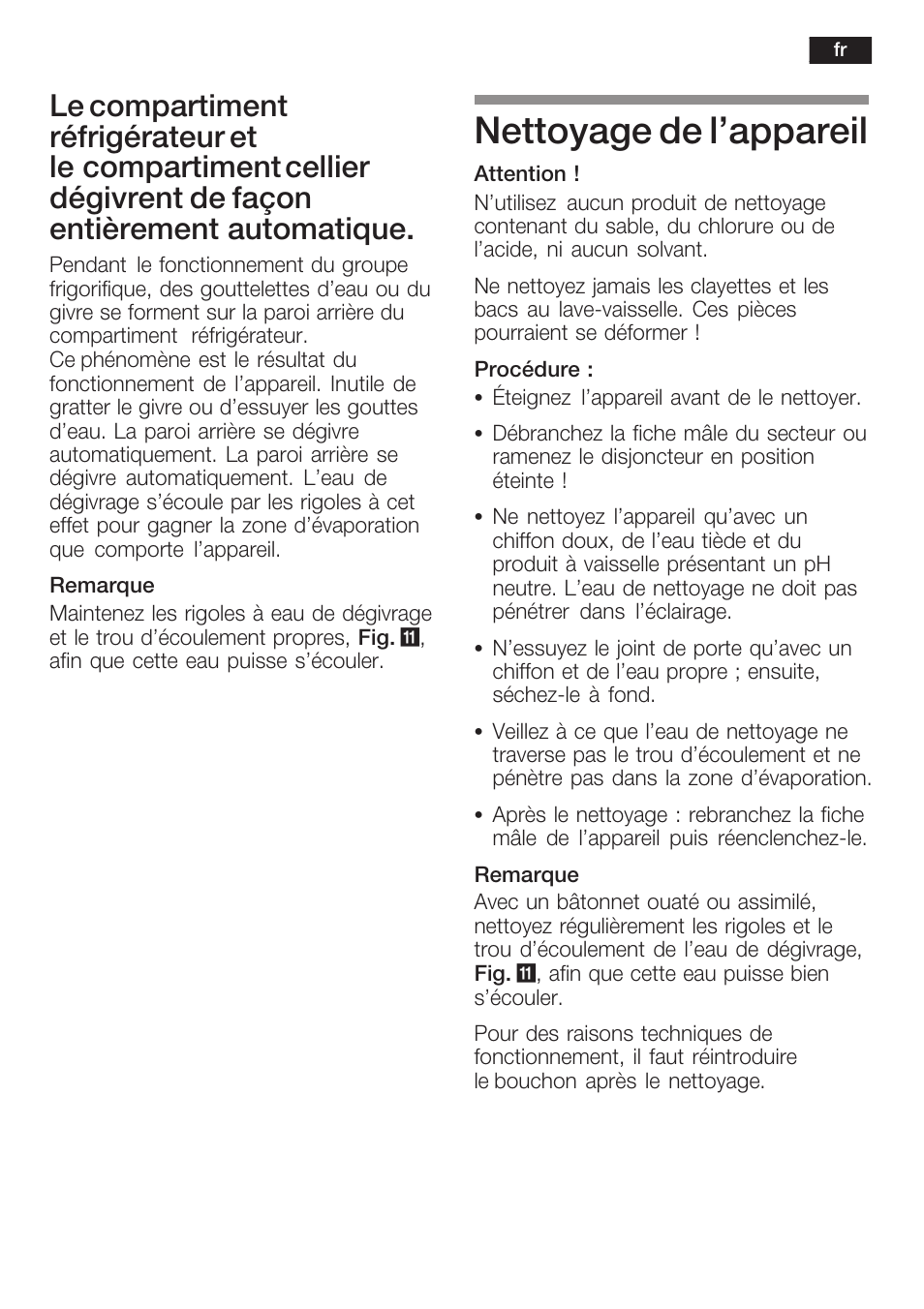 Nettoyage de l'appareil | Siemens KI38CP65 User Manual | Page 55 / 103