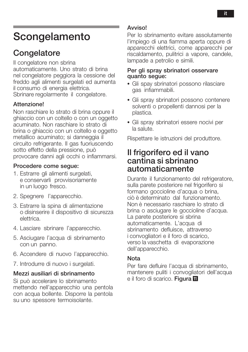 Scongelamento, Congelatore | Siemens KI38CP65 User Manual | Page 73 / 103