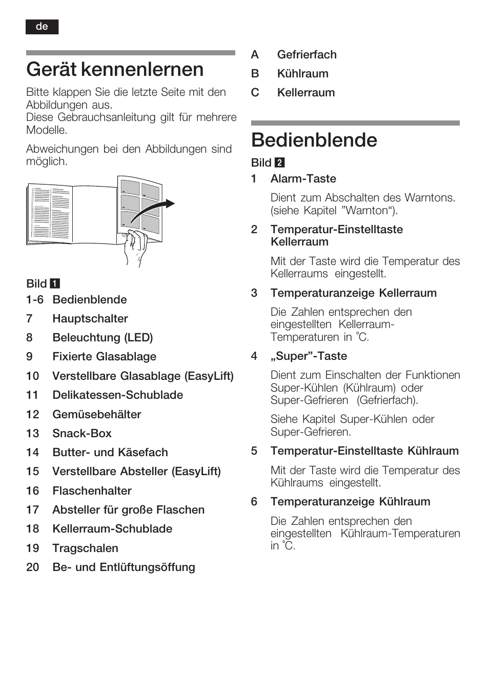 Gerät kennenlernen, Bedienblende | Siemens KI38CP65 User Manual | Page 8 / 103