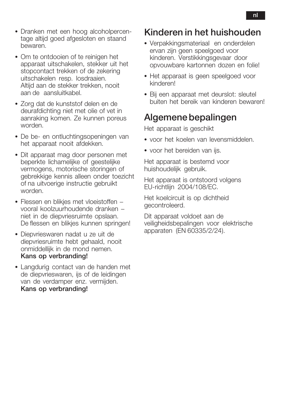 Kinderen in het huishouden, Algemene bepalingen | Siemens KI38CP65 User Manual | Page 81 / 103