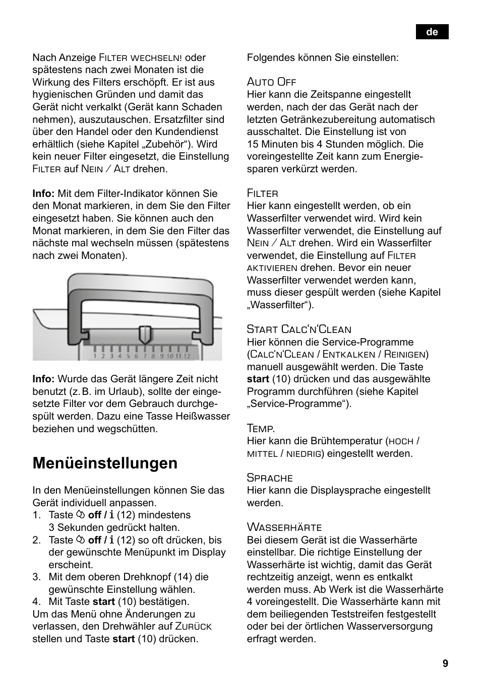 Menüeinstellungen | Siemens TE503521DE User Manual | Page 13 / 94