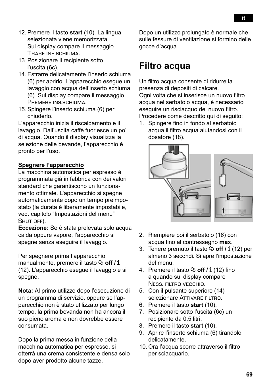 Filtro acqua | Siemens TE503521DE User Manual | Page 73 / 94