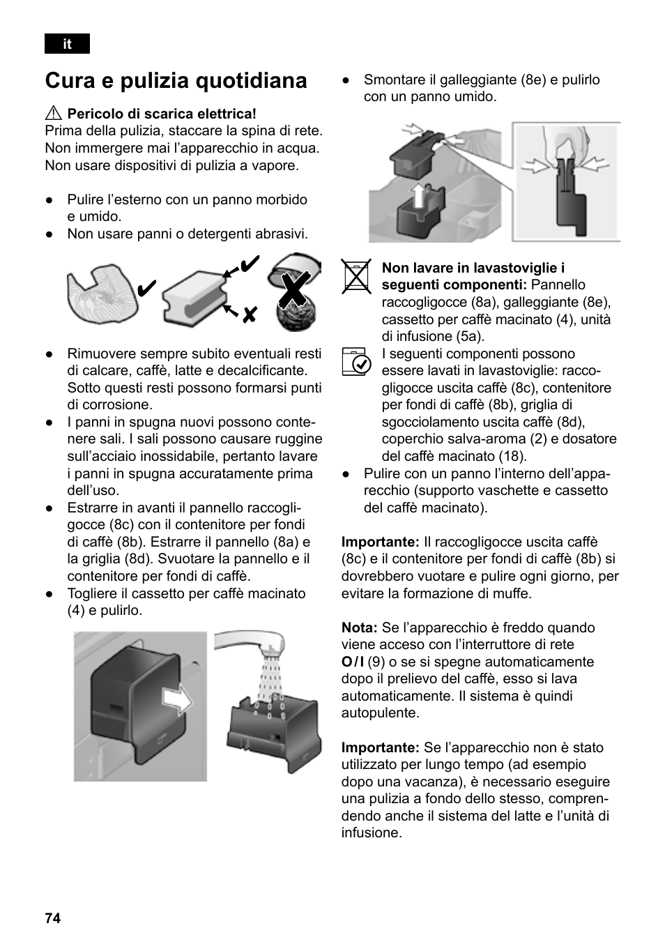 Cura e pulizia quotidiana | Siemens TE503521DE User Manual | Page 78 / 94
