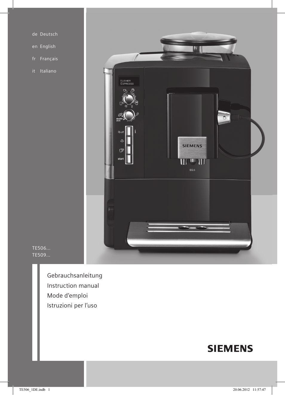 Siemens TE509501DE User Manual | 88 pages