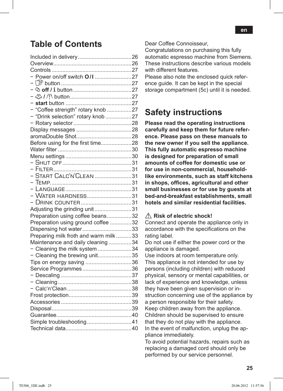 Siemens TE509501DE User Manual | Page 25 / 88