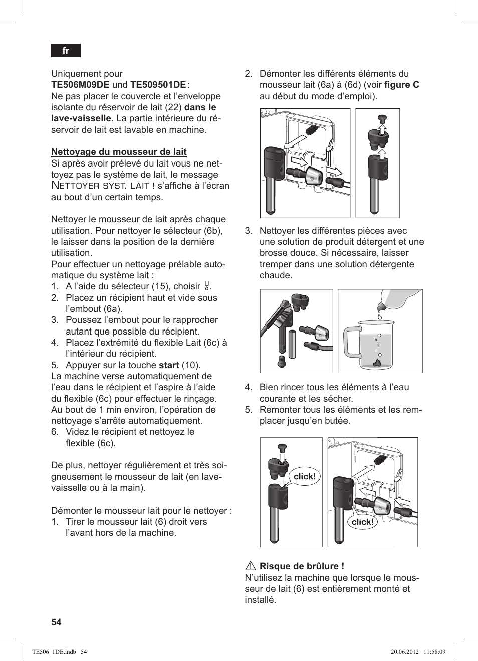 Nettoyer syst. lait | Siemens TE509501DE User Manual | Page 54 / 88