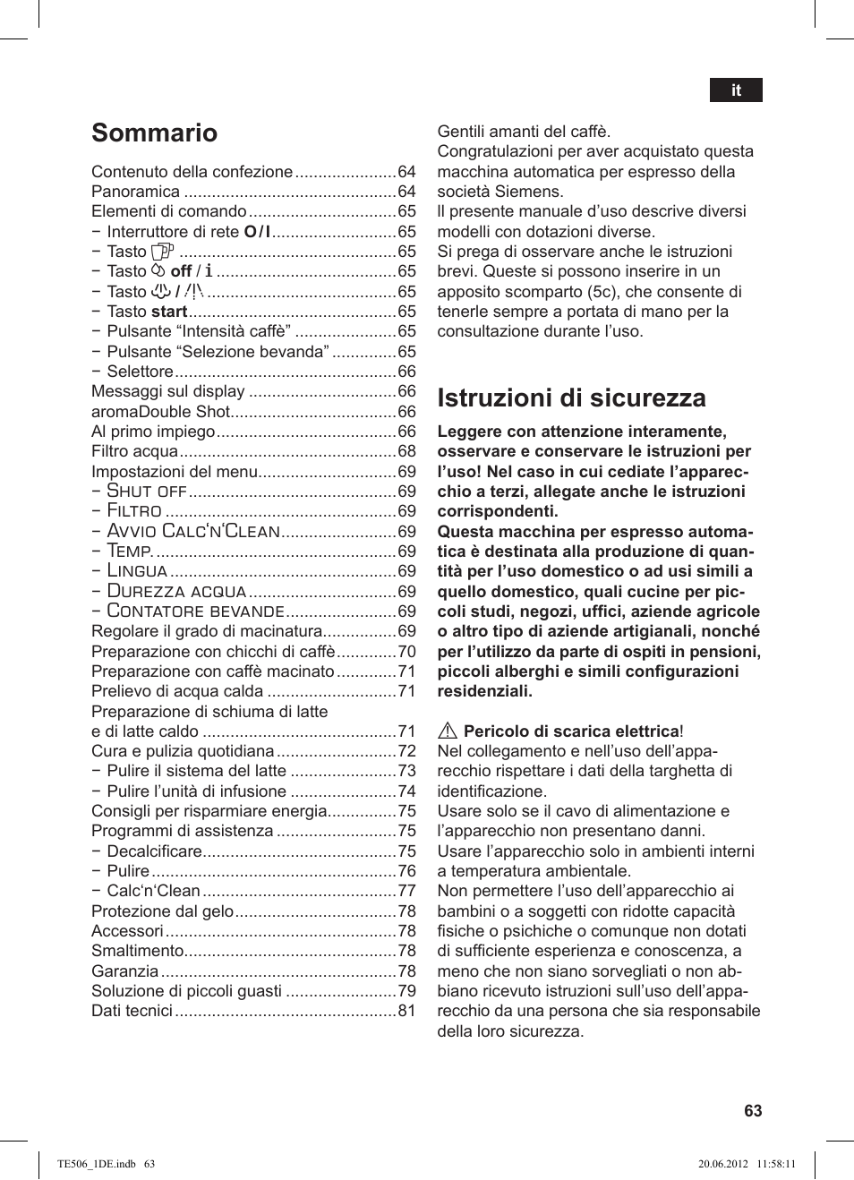 Siemens TE509501DE User Manual | Page 63 / 88