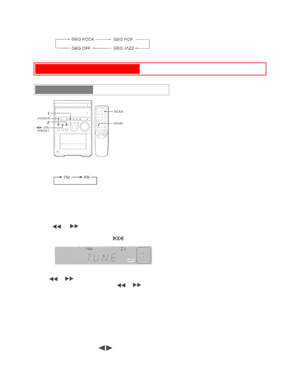 Radio reception pg. 8, Manual tuning | Aiwa XR-M55 User Manual | Page 12 / 35