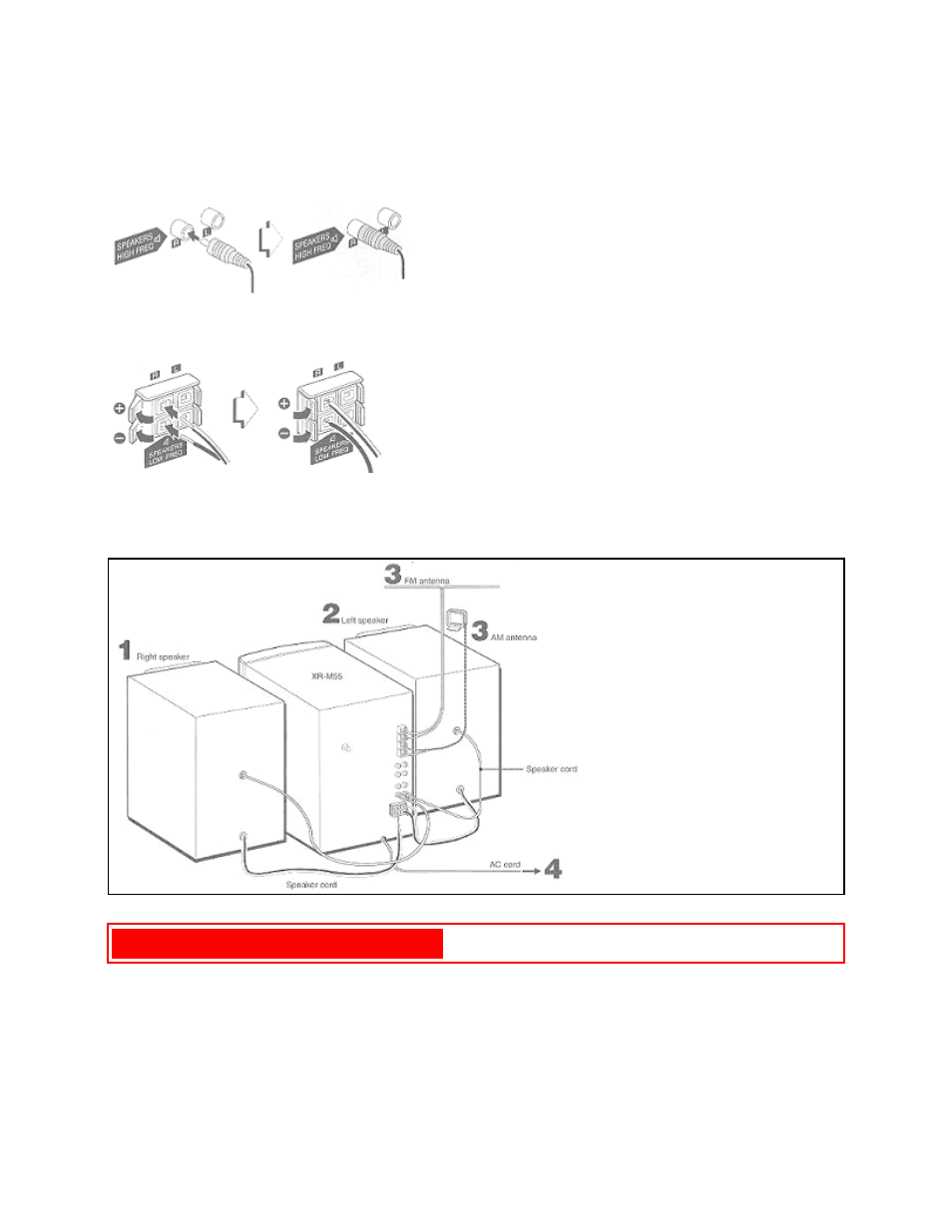 Preparations (cont) pg. 4 | Aiwa XR-M55 User Manual | Page 5 / 35