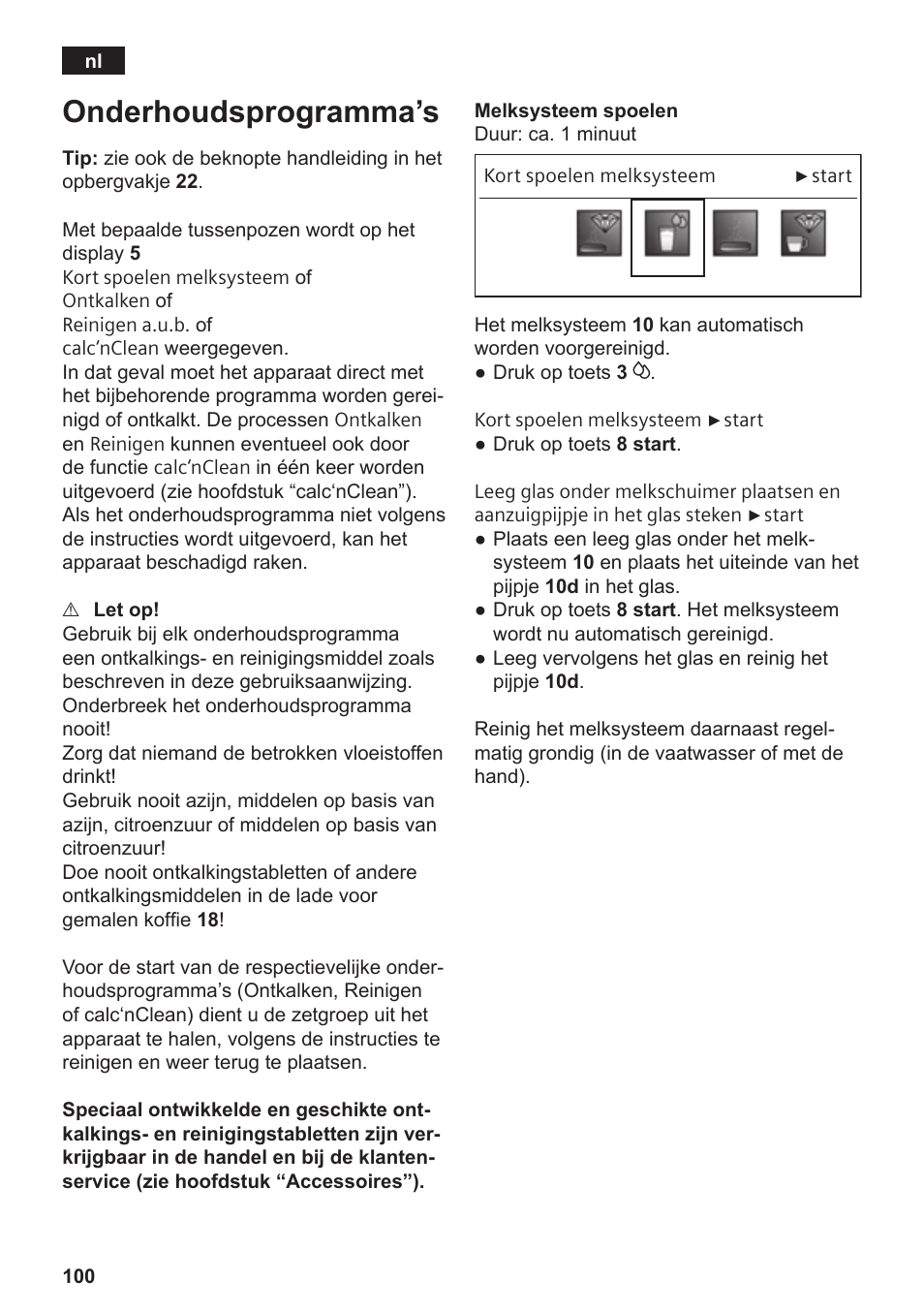 Onderhoudsprogramma’s | Siemens TE809F01DE User Manual | Page 104 / 144