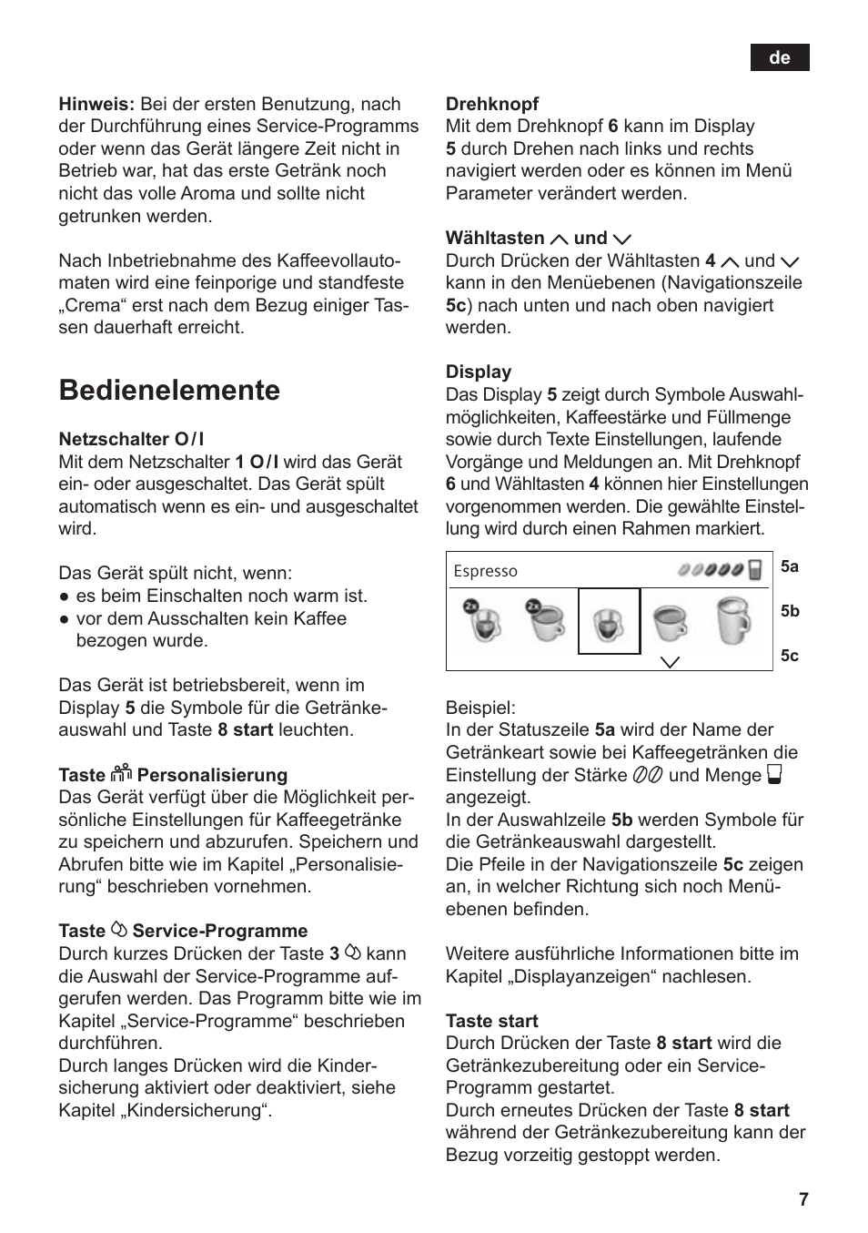 Bedienelemente | Siemens TE809F01DE User Manual | Page 11 / 144