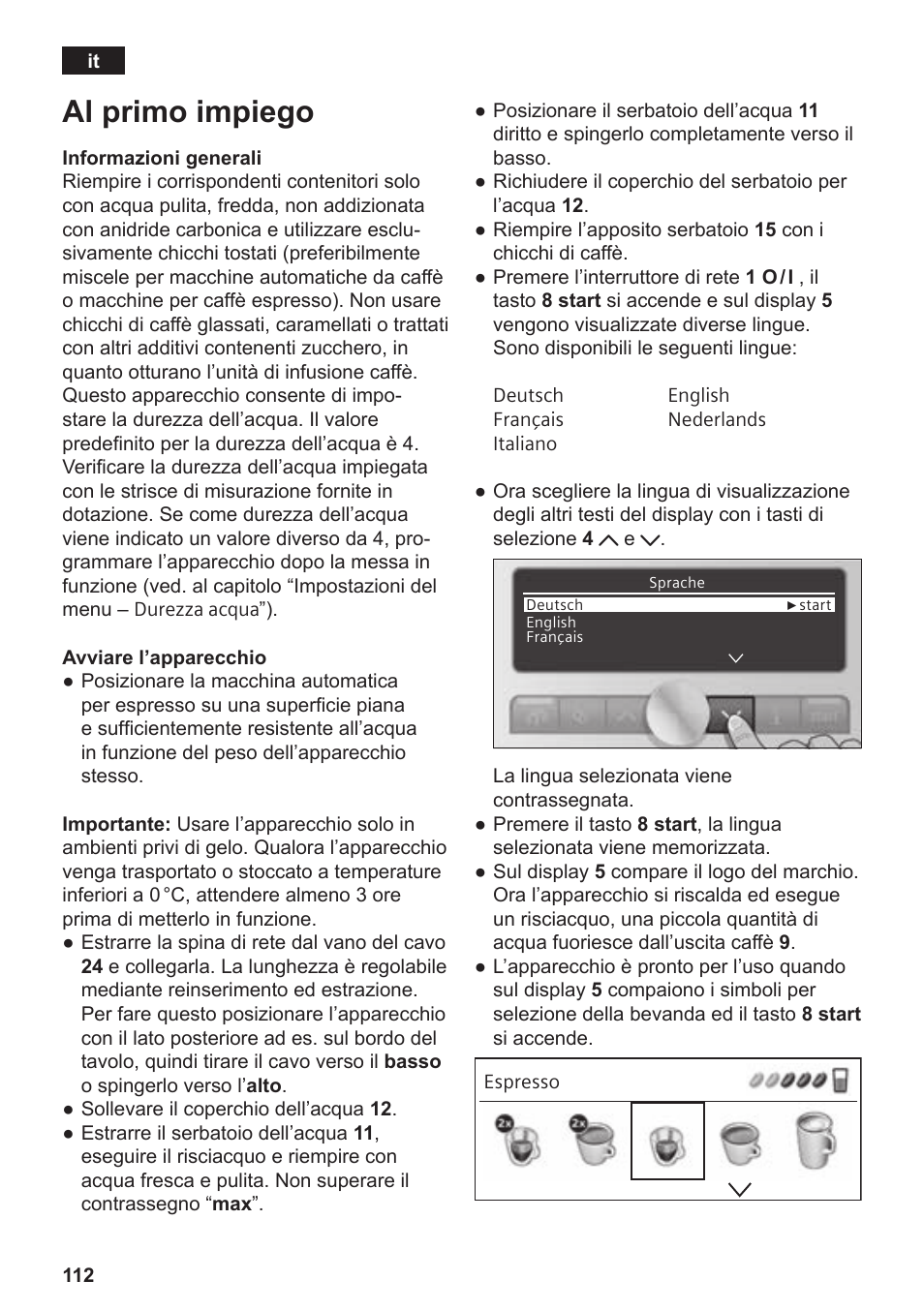 Al primo impiego | Siemens TE809F01DE User Manual | Page 116 / 144