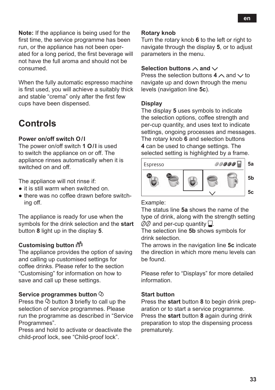 Controls | Siemens TE809F01DE User Manual | Page 37 / 144