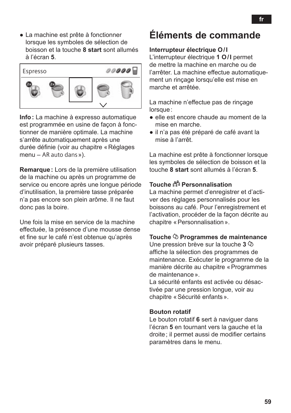 Éléments de commande | Siemens TE809F01DE User Manual | Page 63 / 144