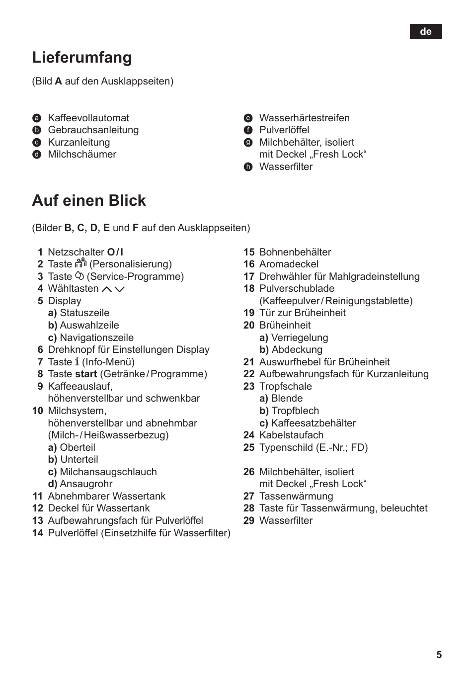 Auf einen blick, Lieferumfang | Siemens TE809F01DE User Manual | Page 9 / 144