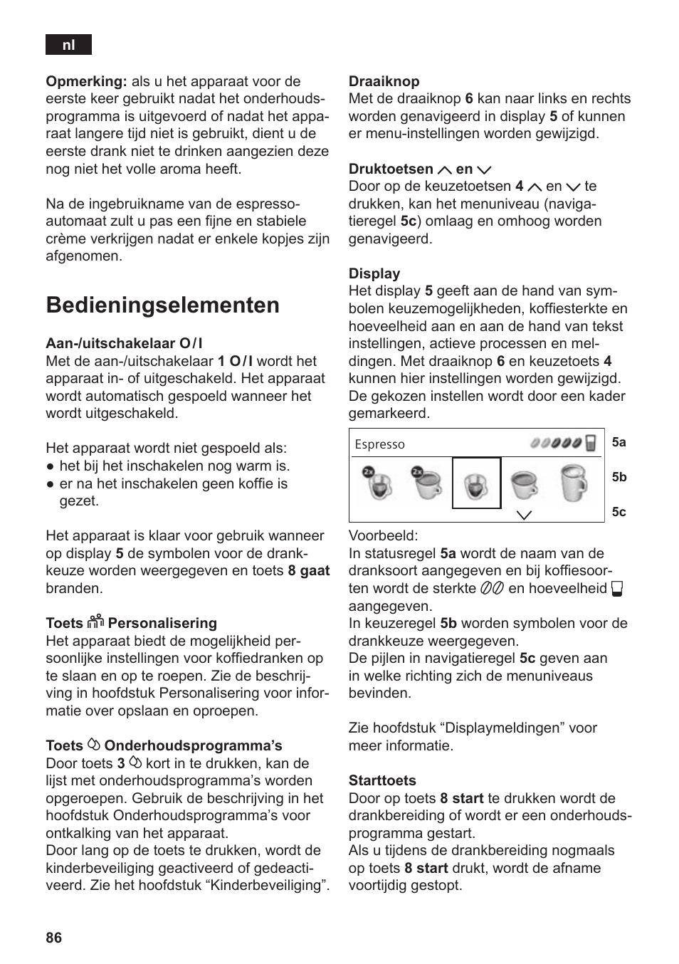 Bedieningselementen | Siemens TE809F01DE User Manual | Page 90 / 144