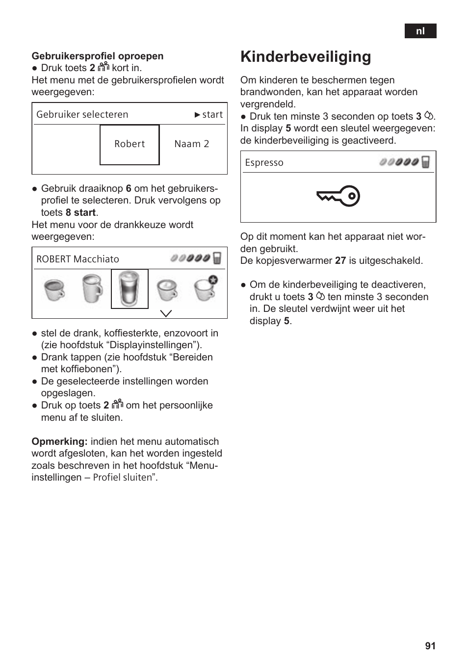 Kinderbeveiliging | Siemens TE809F01DE User Manual | Page 95 / 144