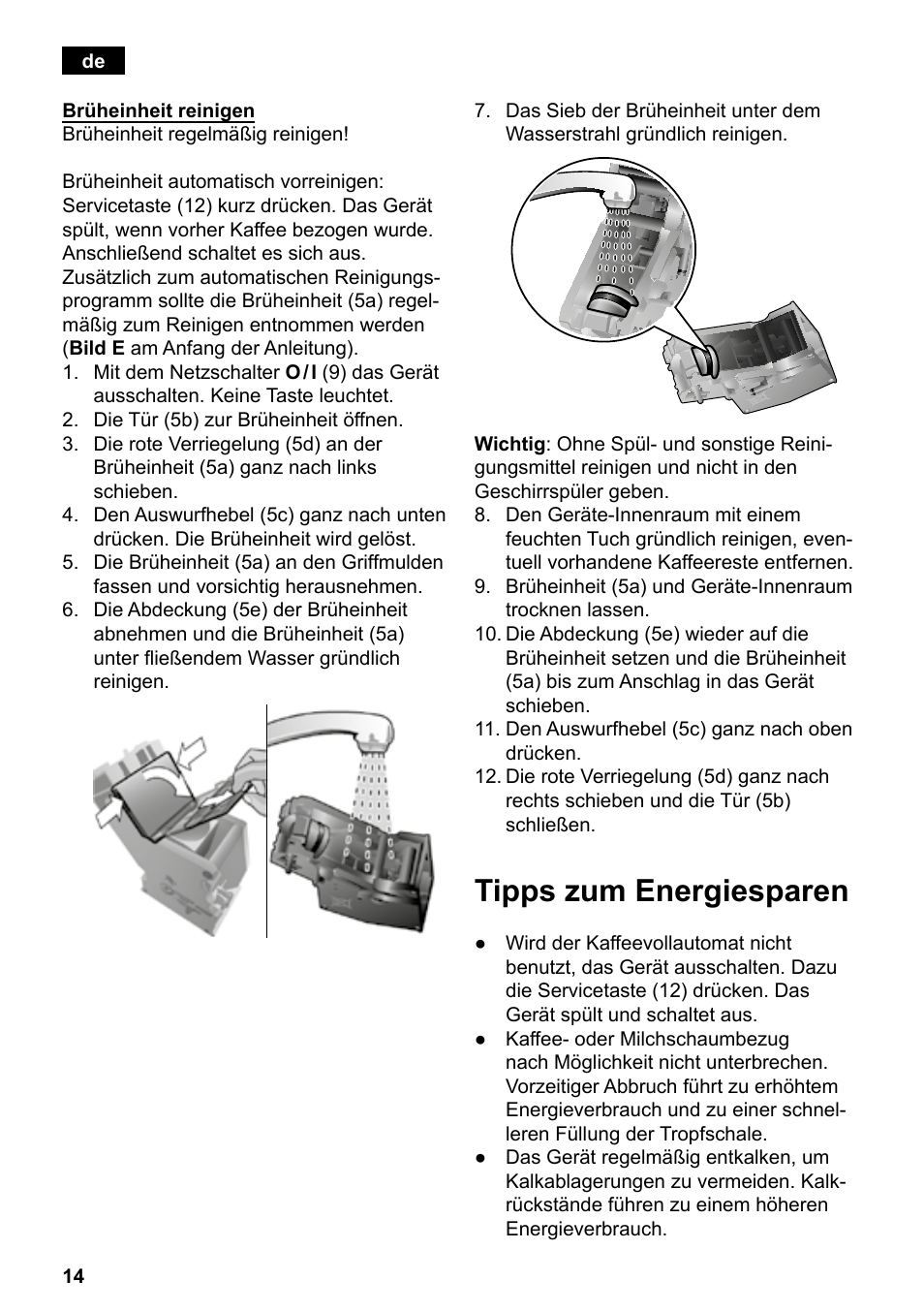 Tipps zum energiesparen | Siemens TE501501DE User Manual | Page 18 / 86