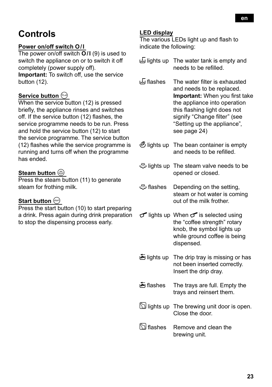 Controls | Siemens TE501501DE User Manual | Page 27 / 86