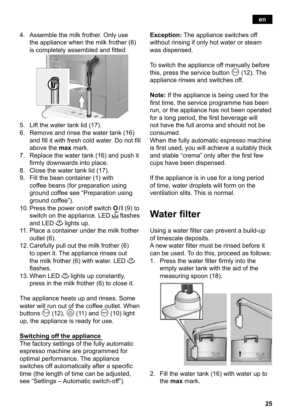 Water filter | Siemens TE501501DE User Manual | Page 29 / 86
