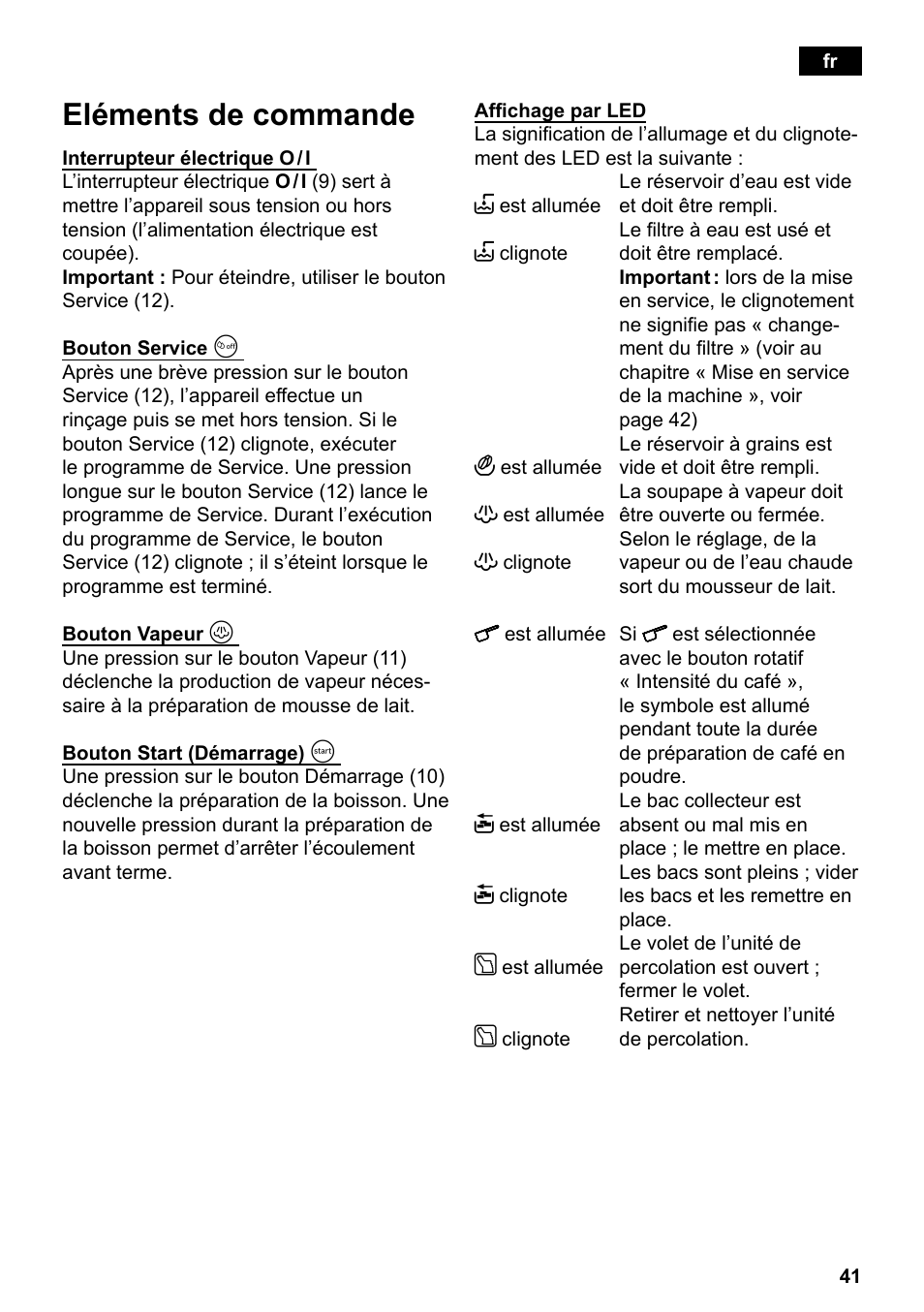 Eléments de commande | Siemens TE501501DE User Manual | Page 45 / 86