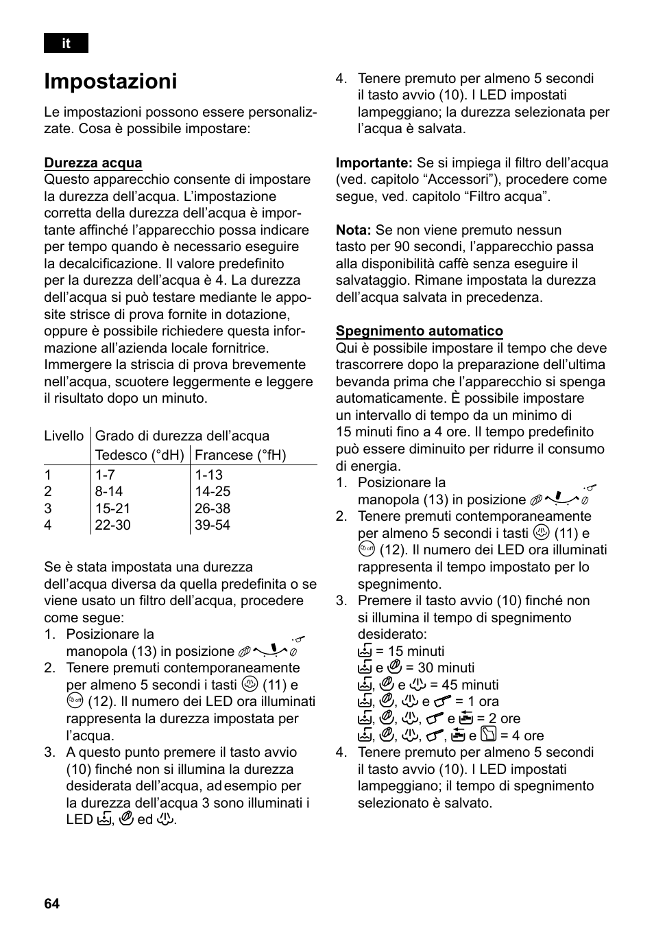 Impostazioni | Siemens TE501501DE User Manual | Page 68 / 86