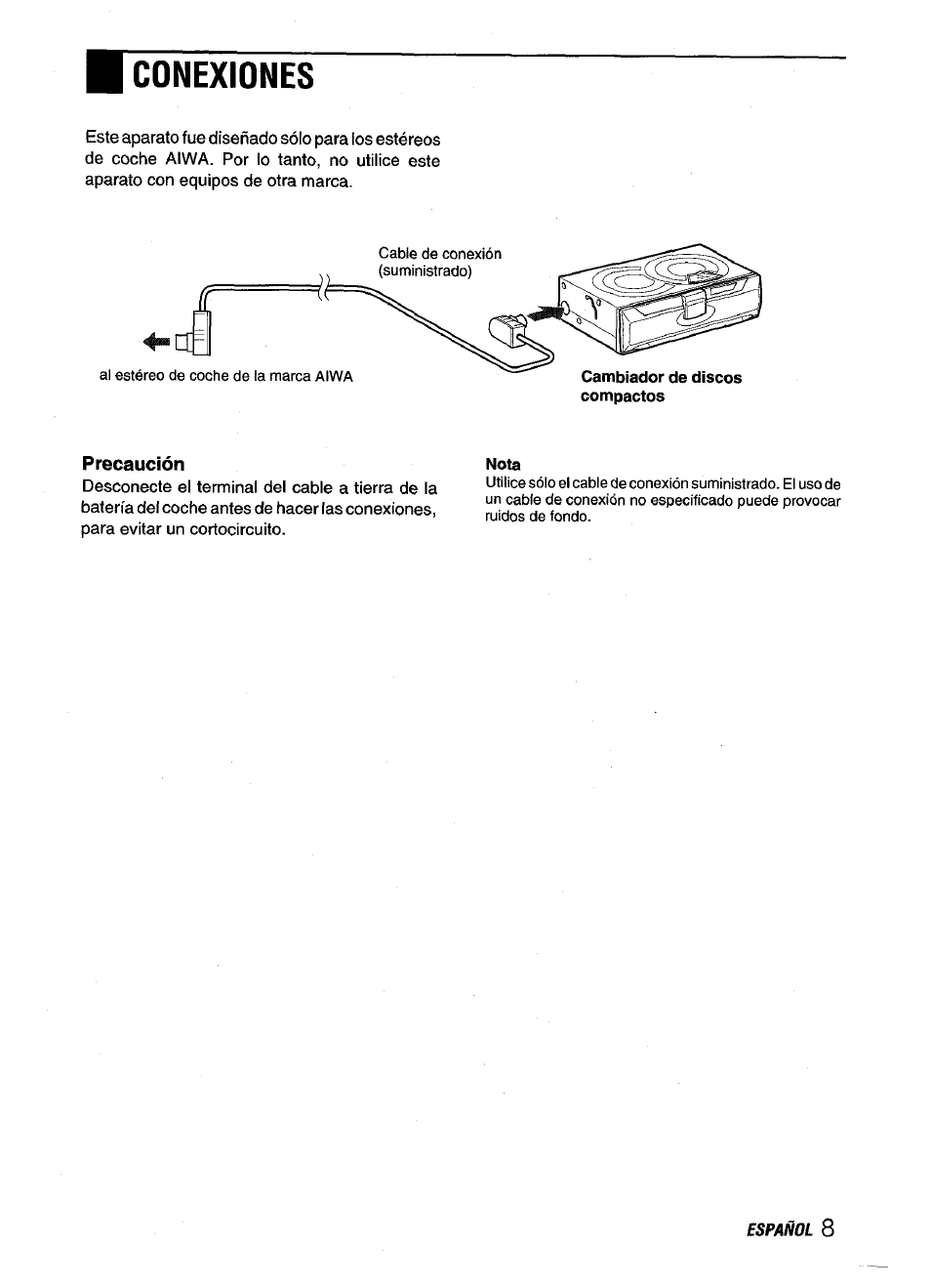 Precaución, Conexiones | Aiwa ADC-M60 User Manual | Page 19 / 32