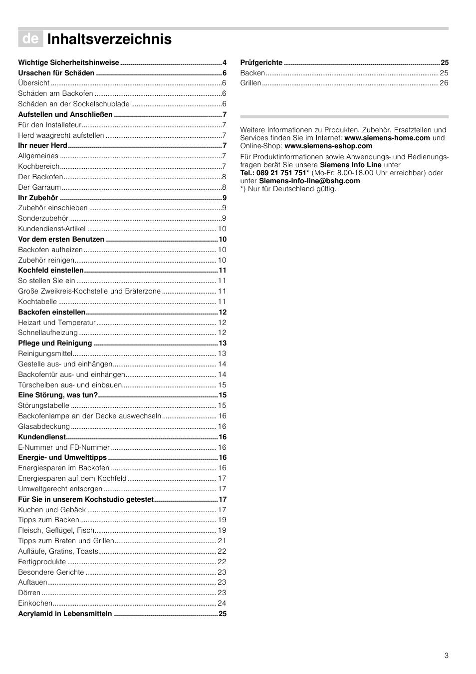 Siemens HC724220 User Manual | Page 3 / 104