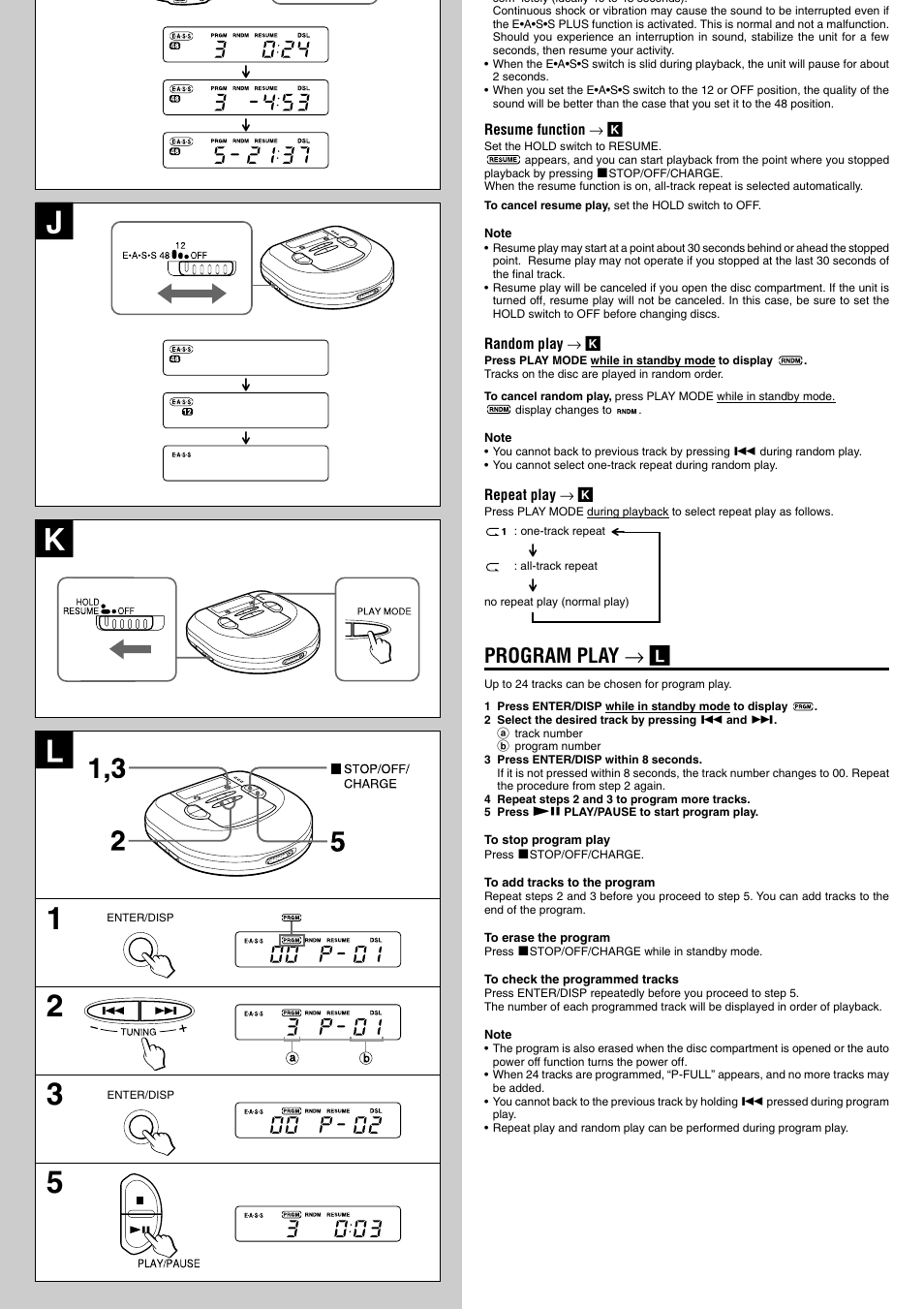 Program play → l | Aiwa XP-R210 User Manual | Page 6 / 8