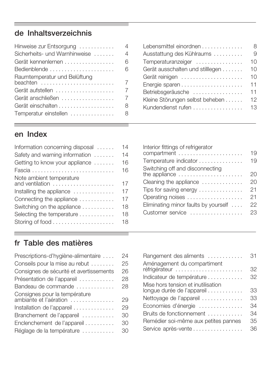 Siemens KF18RA60 User Manual | Page 2 / 64