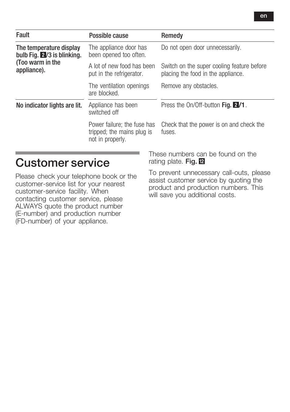 Customer service | Siemens KF18RA60 User Manual | Page 23 / 64