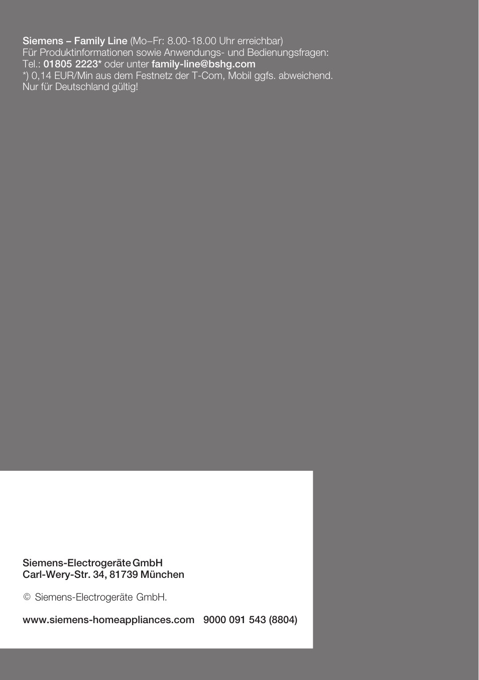 Siemens KF18RA60 User Manual | Page 64 / 64